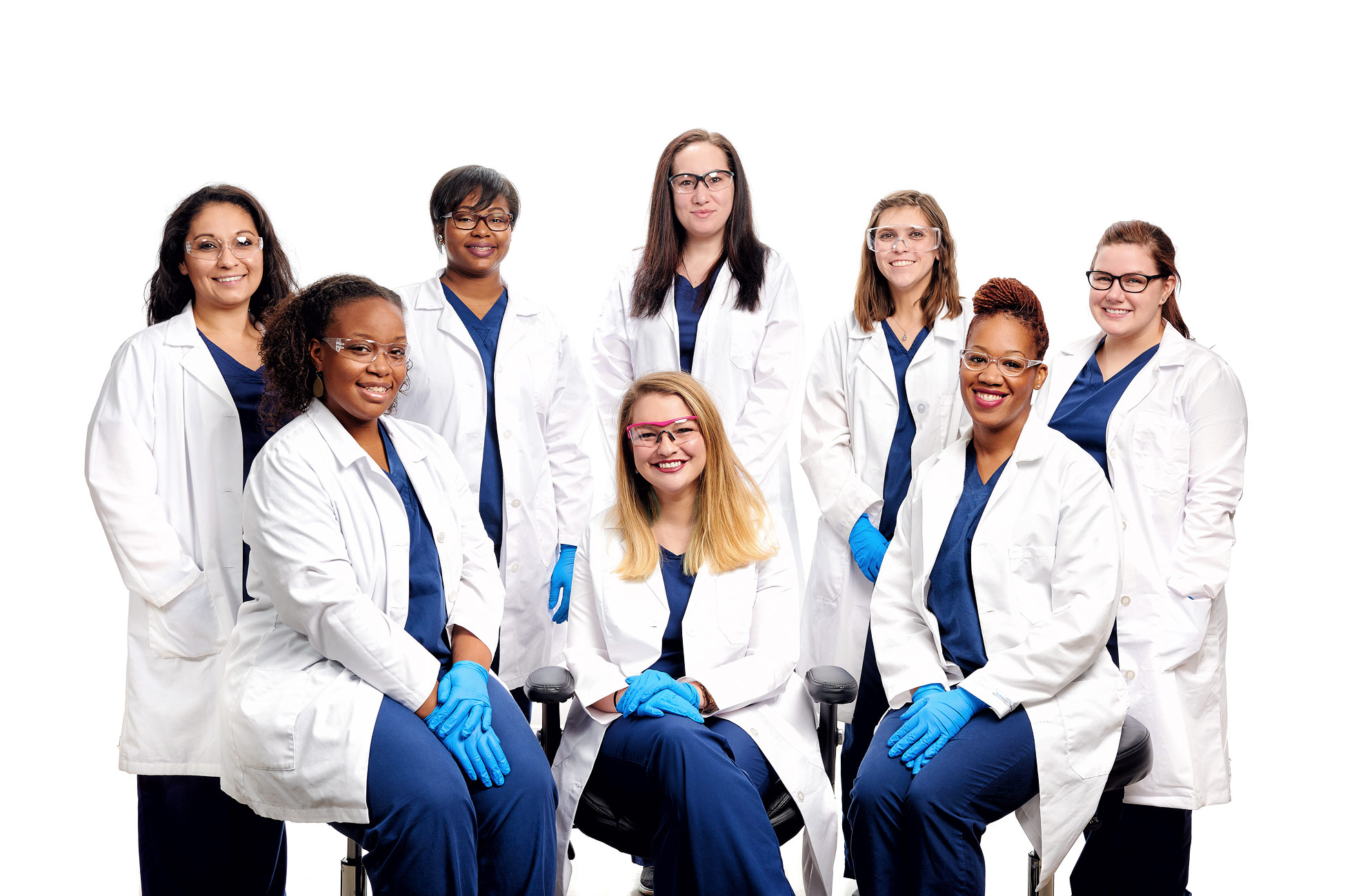 Laboratory staff group portrait at Avertest in St. Louis