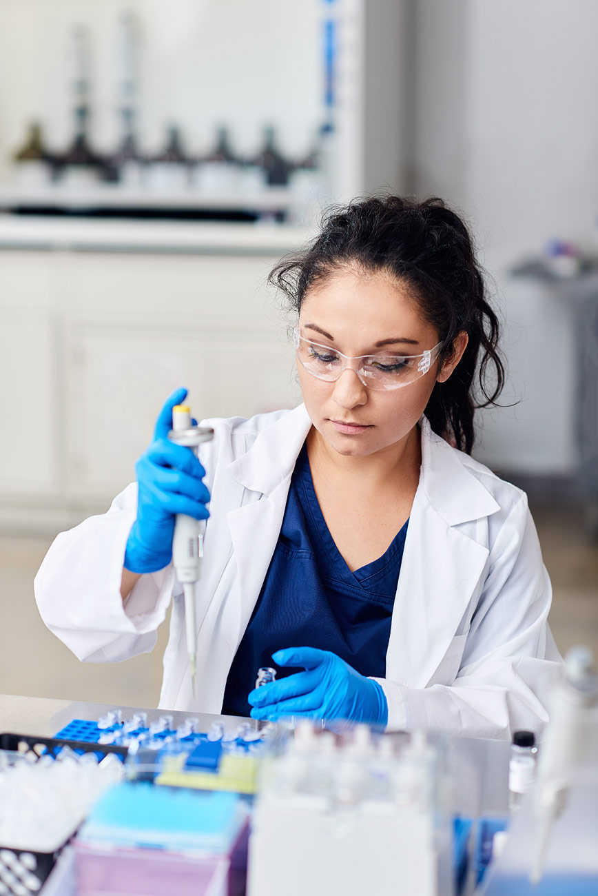 Laboratory technician working at Avertest